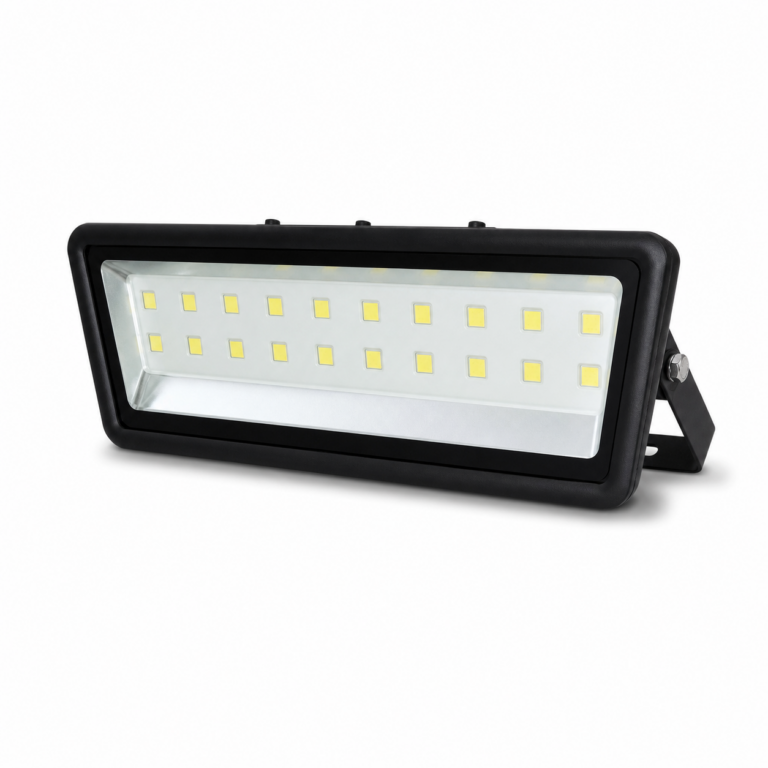 1000W Black LED Flood Light three-quarter side studio product photo on white background