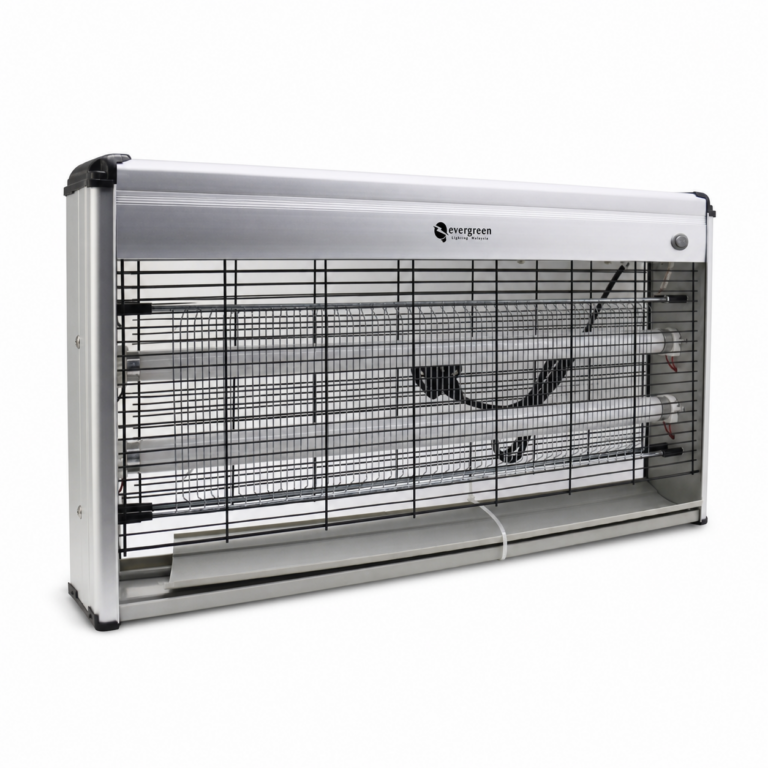 2ft Gray Insect Killer Machine three-quarter side studio product photo on white background