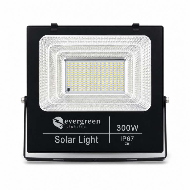 300W IP67 Solar LED Flood Light with PIR Sensor front-facing studio product photo on white background