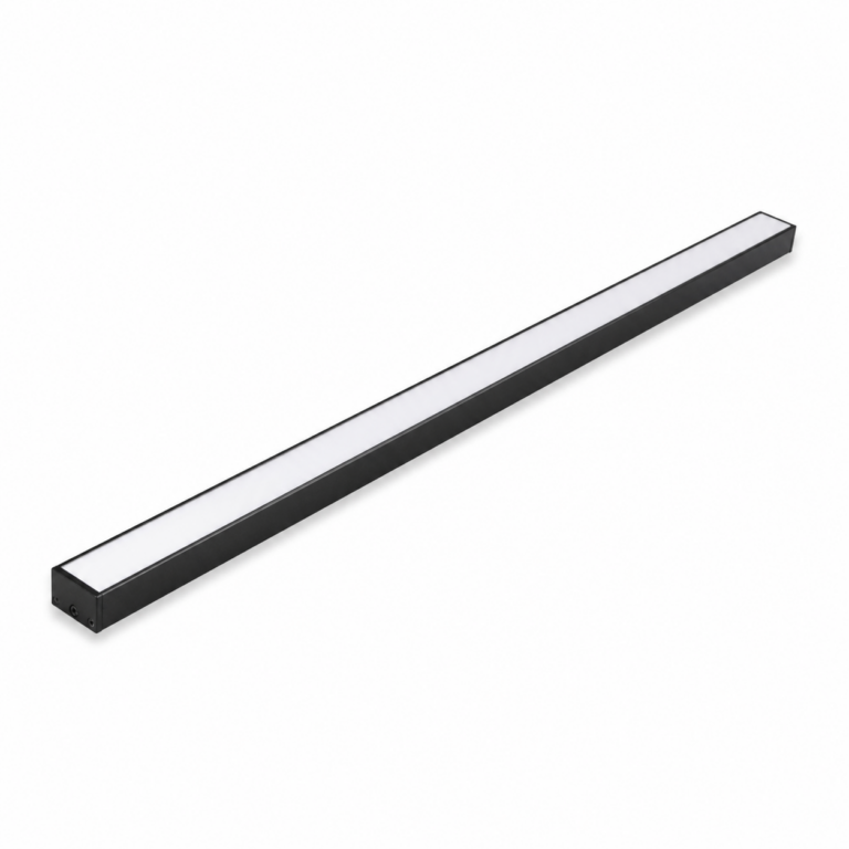 4FT 58W Linear Tubelight Fitting three-quarter side studio product photo on white background