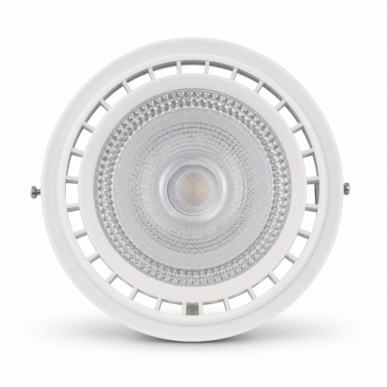 AR111 GU10 12W LED Bulb front-facing studio product photo on white background
