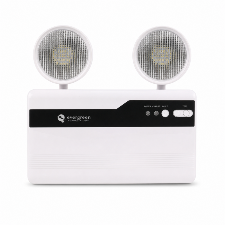 Evergreen Emergency LED Two Spot Light 2x10W front-facing studio product photo on white background