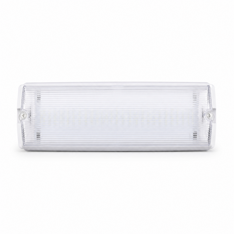 Emergency Waterproof LED Tube Light Fitting 1ft DE-301 front-facing studio product photo on white background