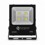 Evergreen 200W COB LED Flood Light front-facing studio product photo on white background