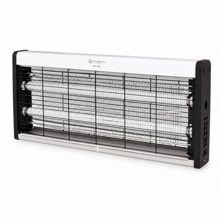 Evergreen MQ-740 2FT Slim Insect Killer Machine three-quarter side studio product photo on white background