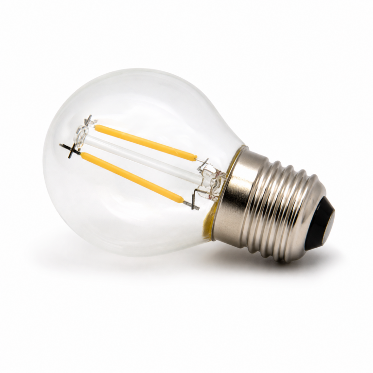 G45 LED Bulb three-quarter side studio product photo on white background