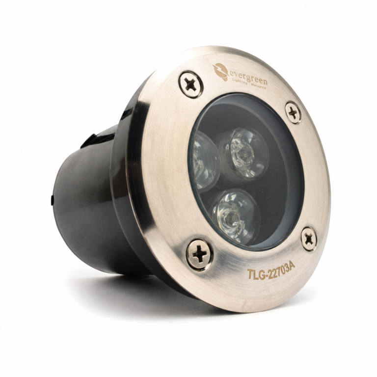 Inground Fitting LED High Power three-quarter side studio product photo on white background