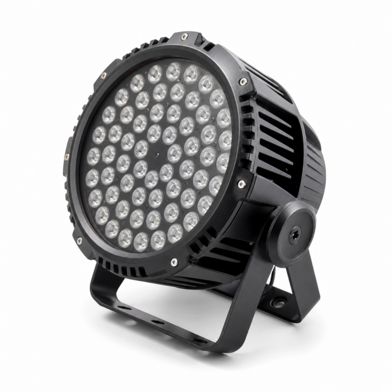 IP65 54x3W DMX LED Parcan Light three-quarter side studio product photo on white background