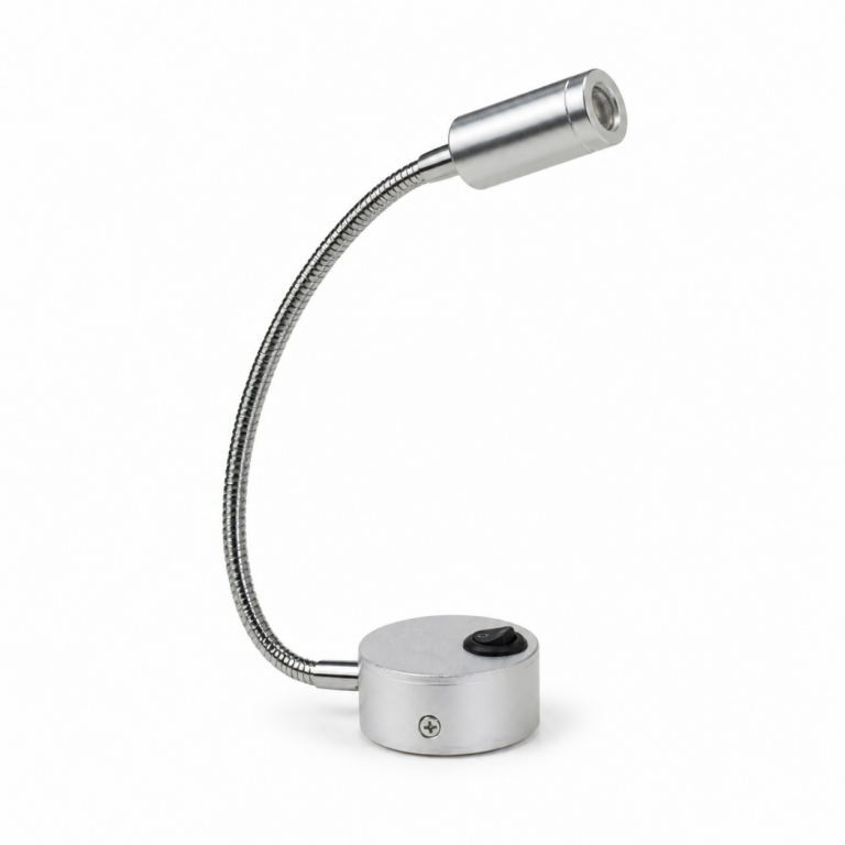 LED Bedside Reading Lamp 3W Warm White three-quarter side studio product photo on white background