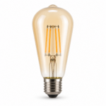 LED Edison Bulb T64 front-facing studio product photo on white background