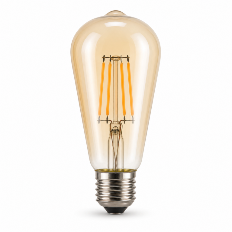 LED Edison Bulb T64 front-facing studio product photo on white background