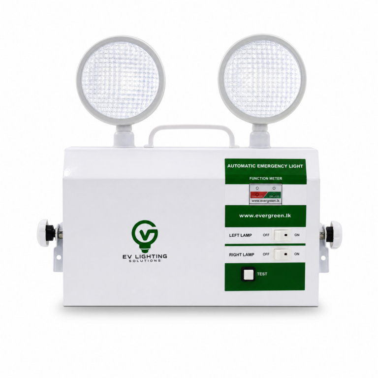 LED Emergency Light Two Spot Daylight Iron Body front-facing studio product photo on white background