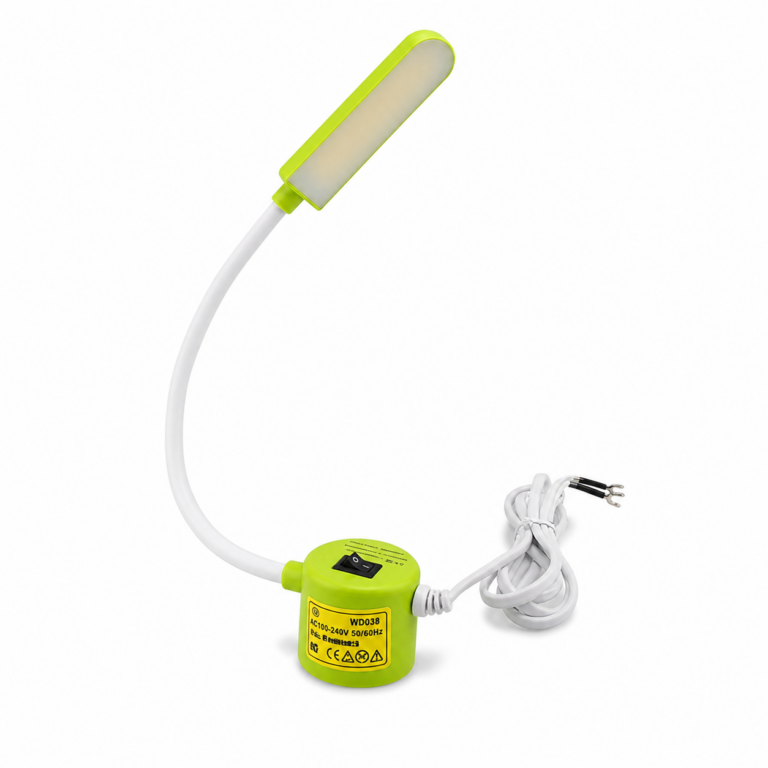 LED Sewing Machine Light Green Body three-quarter side studio product photo on white background