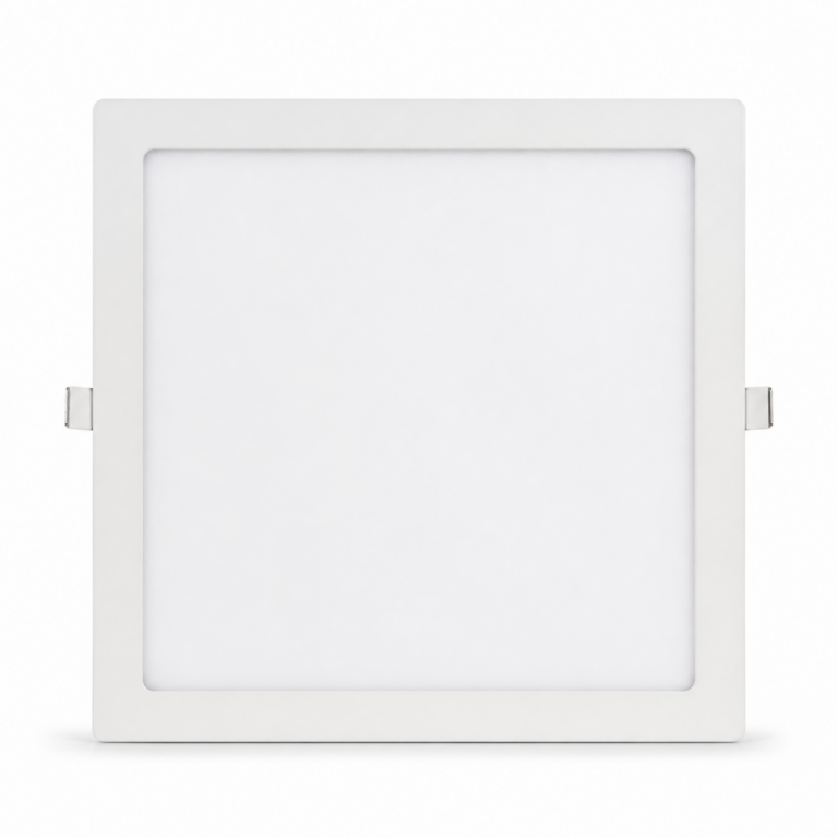 LED Slim Panel Backlit Recess Square Light front-facing studio product photo on white background