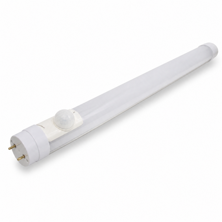 LED Tube Light PIR Sensor 18W 4ft three-quarter side studio product photo on white background