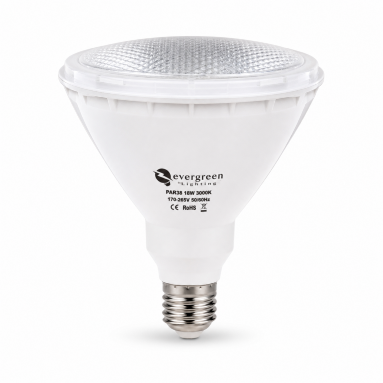 PAR38 18W E27 Warm White LED Bulb front-facing studio product photo on white background
