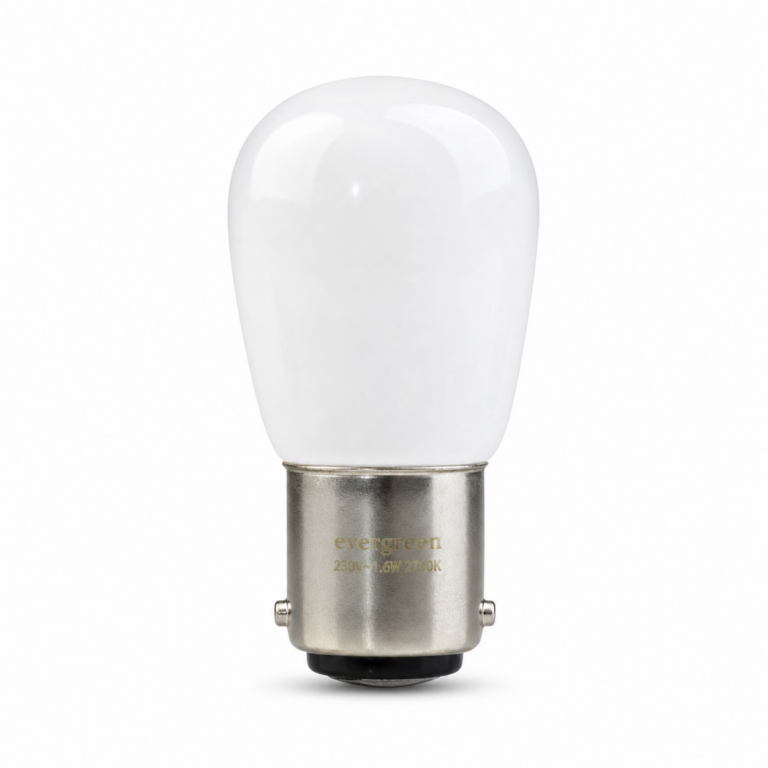 Pigmy LED BA15 Warm White Frosted Glass Bulb front-facing studio product photo on white background