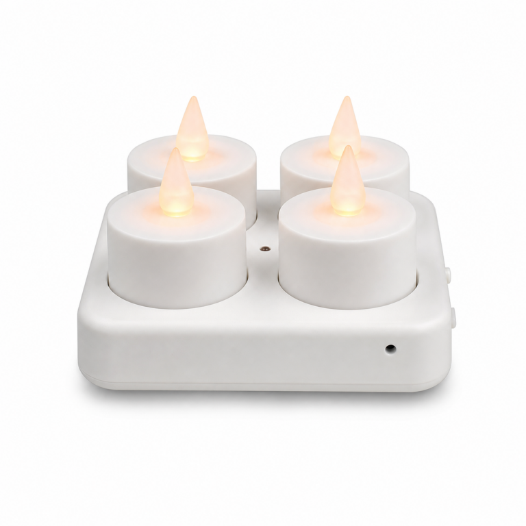 Rechargeable LED Flameless Table Candle Set front-facing studio product photo on white background