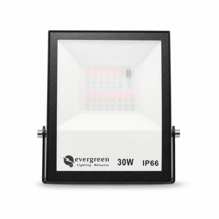 RGB LED Flood Light Slim Type front-facing studio product photo on white background