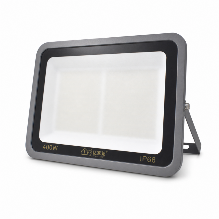 Slim IP66 LED Flood Light - Gray Body three-quarter side studio product photo on white background