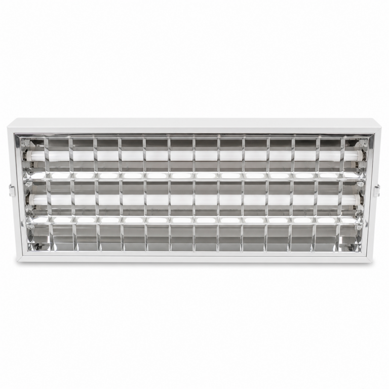 T5/T8 Louver Light Fittings front-facing studio product photo on white background