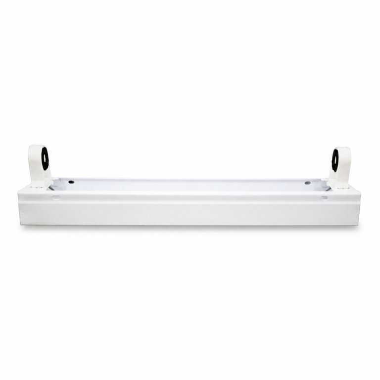 Evergreen T8 2FT Slim Batten Tube Light Fitting Single front-facing studio product photo on white background