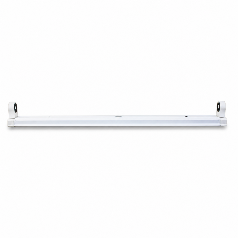 Evergreen T8 4FT Slim Batten Tube Light Fitting front-facing studio product photo on white background