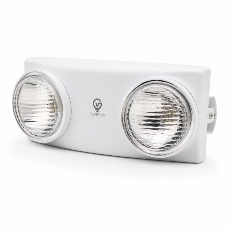Two Spot Emergency Light CM233-JTC three-quarter side studio product photo on white background