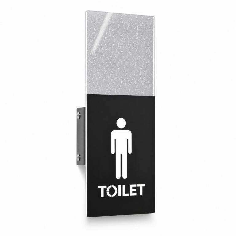 Wall Mounted Toilet Sign Board Light front-facing studio product photo on white background
