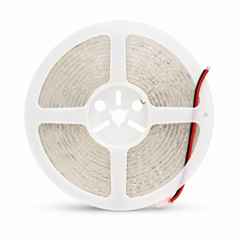Warm White LED Strip Light front-facing studio product photo on white background