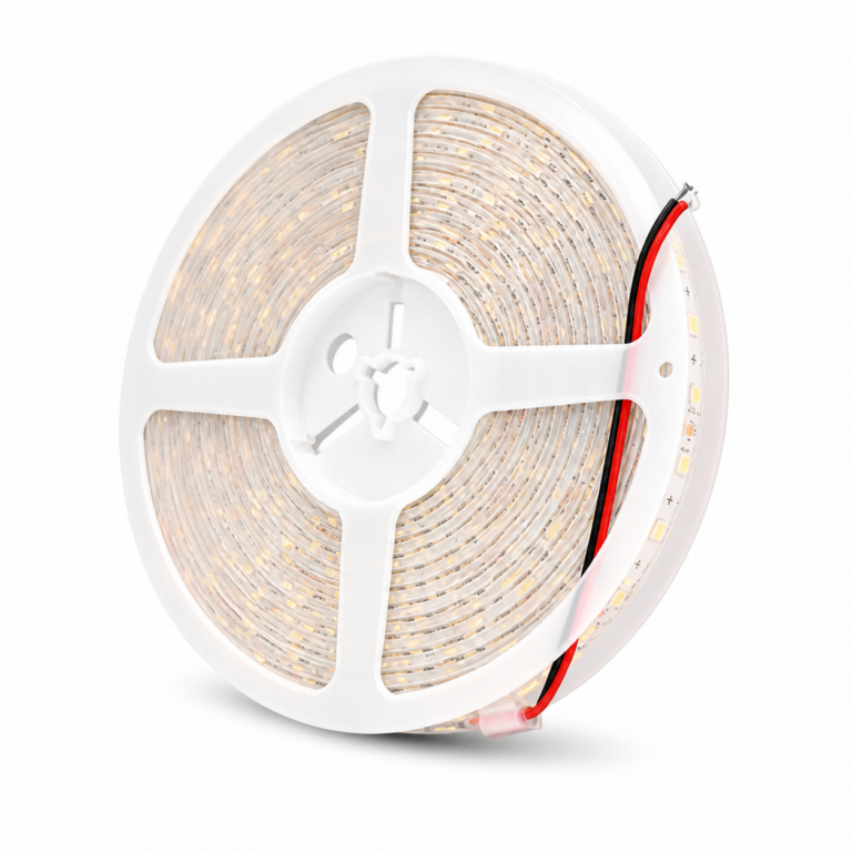 Warm White LED Strip Light three-quarter side studio product photo on white background